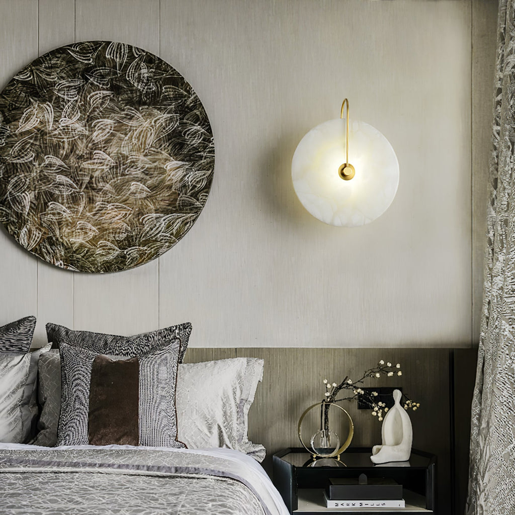 Wall Light Round | LED Alabaster Fixture | Ridorn