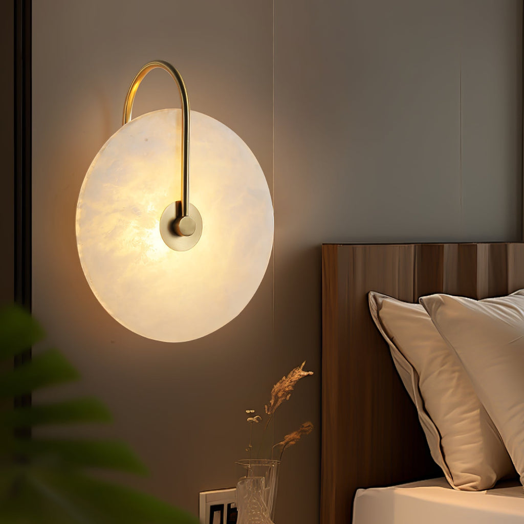 Wall Light Round | LED Alabaster Fixture | Ridorn