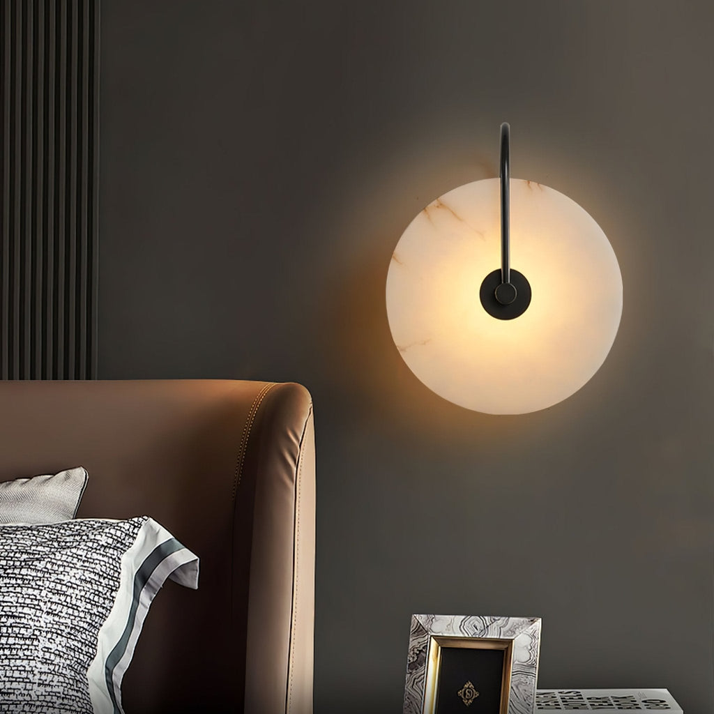 Wall Light Round | LED Alabaster Fixture | Ridorn