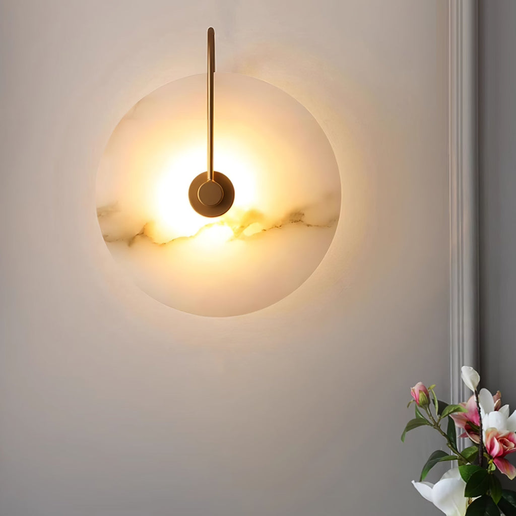 Wall Light Round | LED Alabaster Fixture | Ridorn