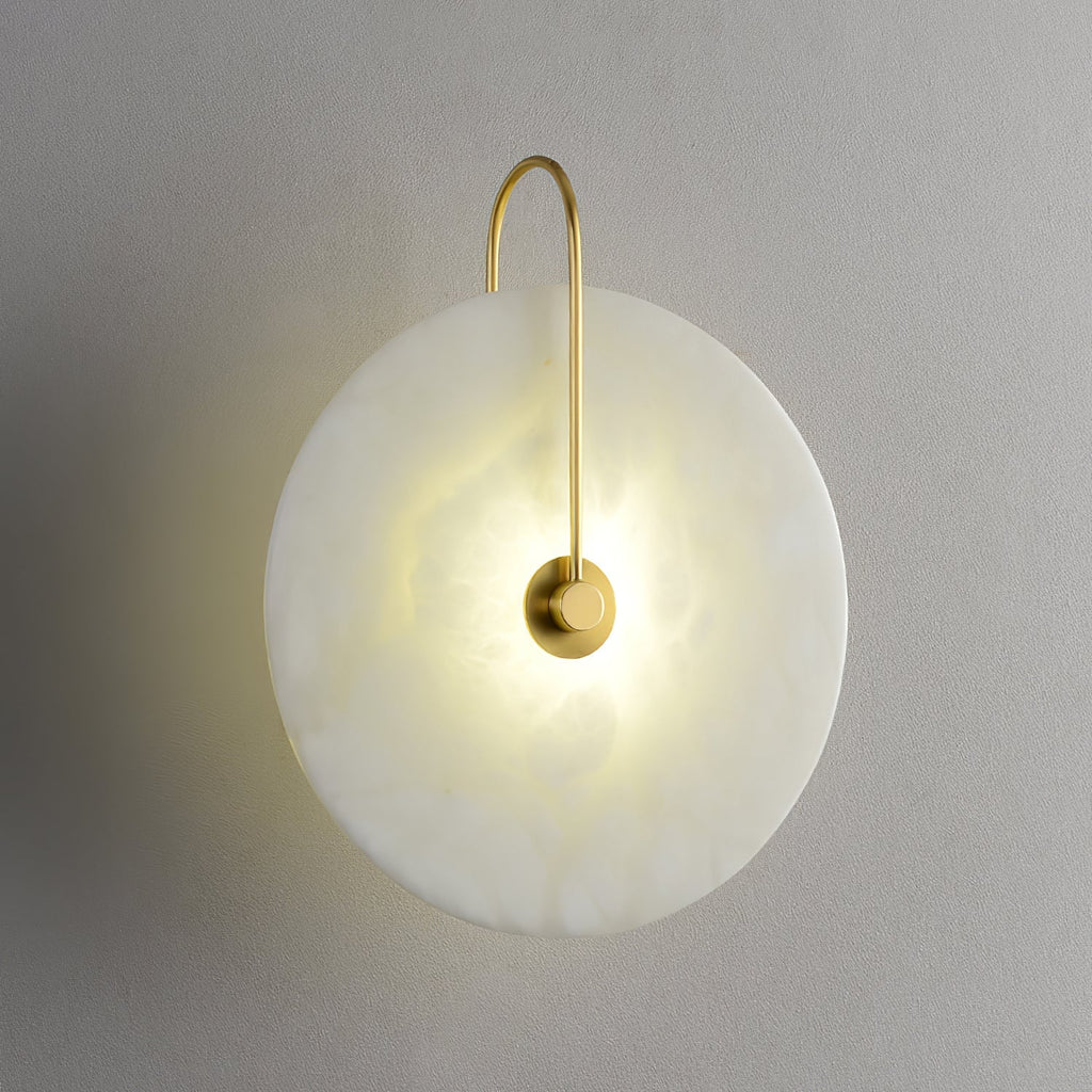 Wall Light Round | LED Alabaster Fixture | Ridorn