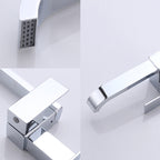 Wall Mounted Bathroom Faucet, Brass Low Arc Swivel Tap with Dual Lever Handles-Ridorn