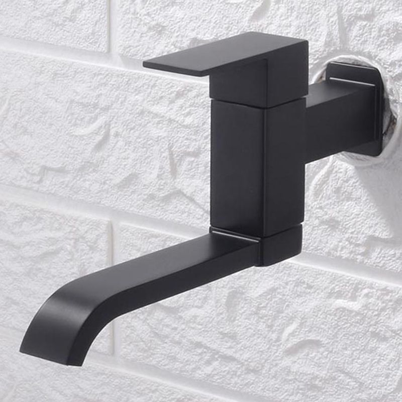 Wall Mounted Bathroom Faucet, Brass Low Arc Swivel Tap with Dual Lever Handles-Ridorn