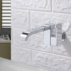 Wall Mounted Bathroom Faucet, Brass Low Arc Swivel Tap with Dual Lever Handles-Ridorn