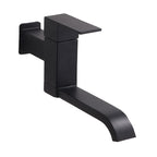Wall Mounted Bathroom Faucet, Brass Low Arc Swivel Tap with Dual Lever Handles-Ridorn