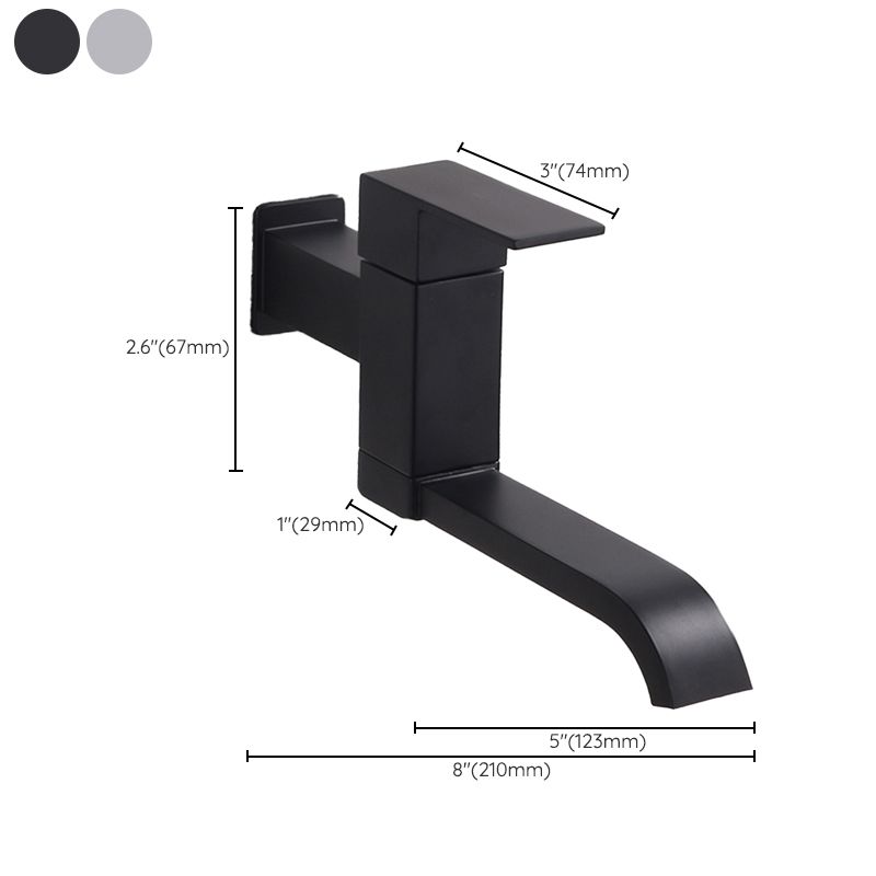 Wall Mounted Bathroom Faucet, Brass Low Arc Swivel Tap with Dual Lever Handles-Ridorn