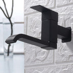 Wall Mounted Bathroom Faucet, Brass Low Arc Swivel Tap with Dual Lever Handles-Ridorn