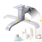 Wall Mounted Bathroom Faucet, Brass Low Arc Swivel Tap with Dual Lever Handles-Ridorn
