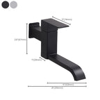 Wall Mounted Bathroom Faucet, Brass Low Arc Swivel Tap with Dual Lever Handles-Ridorn