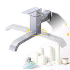 Wall Mounted Bathroom Faucet, Brass Low Arc Swivel Tap with Dual Lever Handles-Ridorn