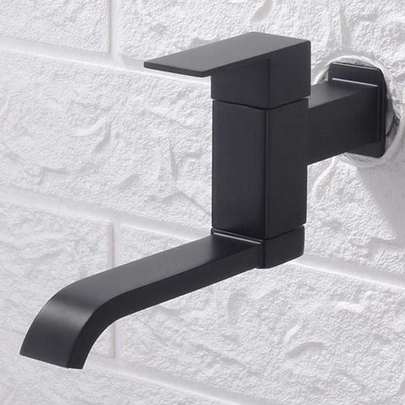 Wall Mounted Bathroom Faucet, Brass Low Arc Swivel Tap with Dual Lever Handles-Ridorn