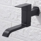 Wall Mounted Bathroom Faucet, Brass Low Arc Swivel Tap with Dual Lever Handles-Ridorn