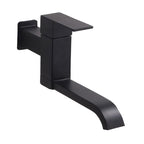 Wall Mounted Bathroom Faucet, Brass Low Arc Swivel Tap with Dual Lever Handles-Ridorn