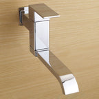 Wall Mounted Bathroom Faucet, Brass Low Arc Swivel Tap with Dual Lever Handles-Ridorn