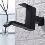 Wall Mounted Bathroom Faucet, Brass Low Arc Swivel Tap with Dual Lever Handles-Ridorn