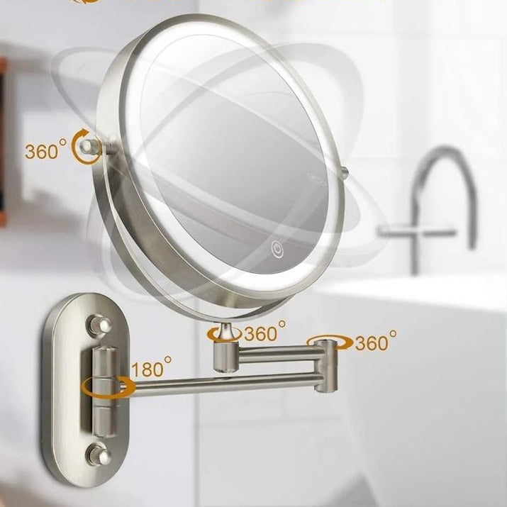 Wall Mounted Mirror LED | Magnifying Bathroom Fixture | Ridorn-Bathroom Mirror-Ridorn