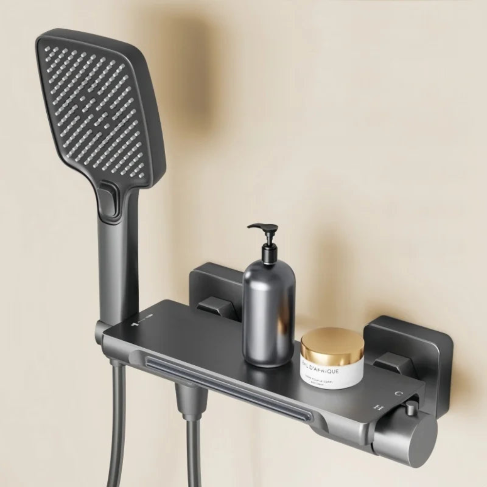 Wall Mounted Waterfall Bath Faucet | Modern Bathroom Mixer Tap with Hand Shower | Ridorn-Bathroom Accessories-Ridorn