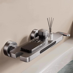 Wall Mounted Waterfall Bath Faucet | Modern Bathroom Mixer Tap with Hand Shower | Ridorn-Bathroom Accessories-Ridorn