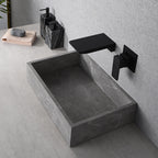 Wall Mounted Waterfall Faucet, Black Copper Concealed Basin Mixer Tap, Hot & Cold-Ridorn