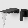 Wall Mounted Waterfall Faucet, Black Copper Concealed Basin Mixer Tap, Hot & Cold