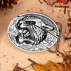 Western Belt Buckle, Oval Metal Cowboy Buckle with Decorative Vintage Design-Ridorn