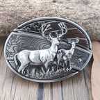 Western Belt Buckle, Oval Metal Cowboy Buckle with Decorative Vintage Design-Ridorn