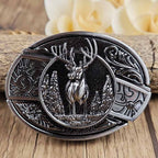 Western Belt Buckle, Oval Metal Cowboy Buckle with Decorative Vintage Design-Ridorn
