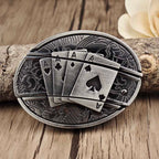Western Belt Buckle, Oval Metal Cowboy Buckle with Decorative Vintage Design-Ridorn