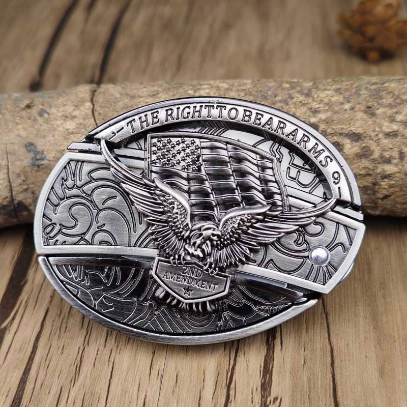 Western Belt Buckle, Oval Metal Cowboy Buckle with Decorative Vintage Design-Ridorn