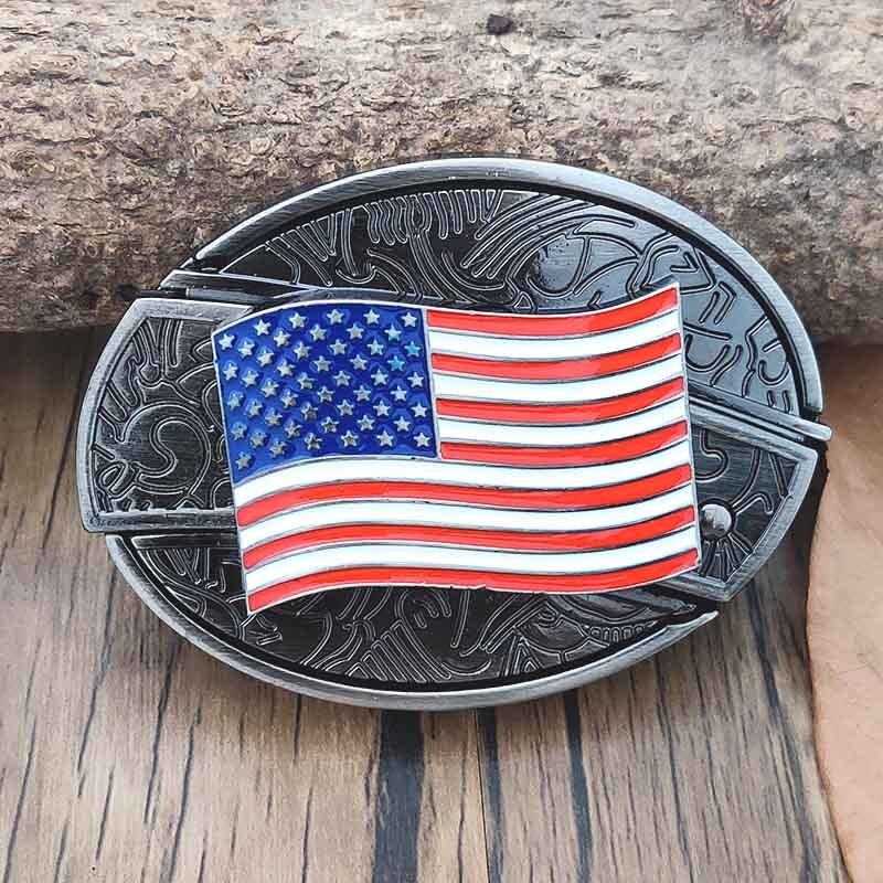 Western Belt Buckle, Oval Metal Cowboy Buckle with Decorative Vintage Design-Ridorn