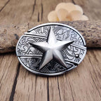 Western Belt Buckle, Oval Metal Cowboy Buckle with Decorative Vintage Design-Ridorn