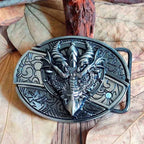 Western Belt Buckle, Oval Metal Cowboy Buckle with Decorative Vintage Design-Ridorn