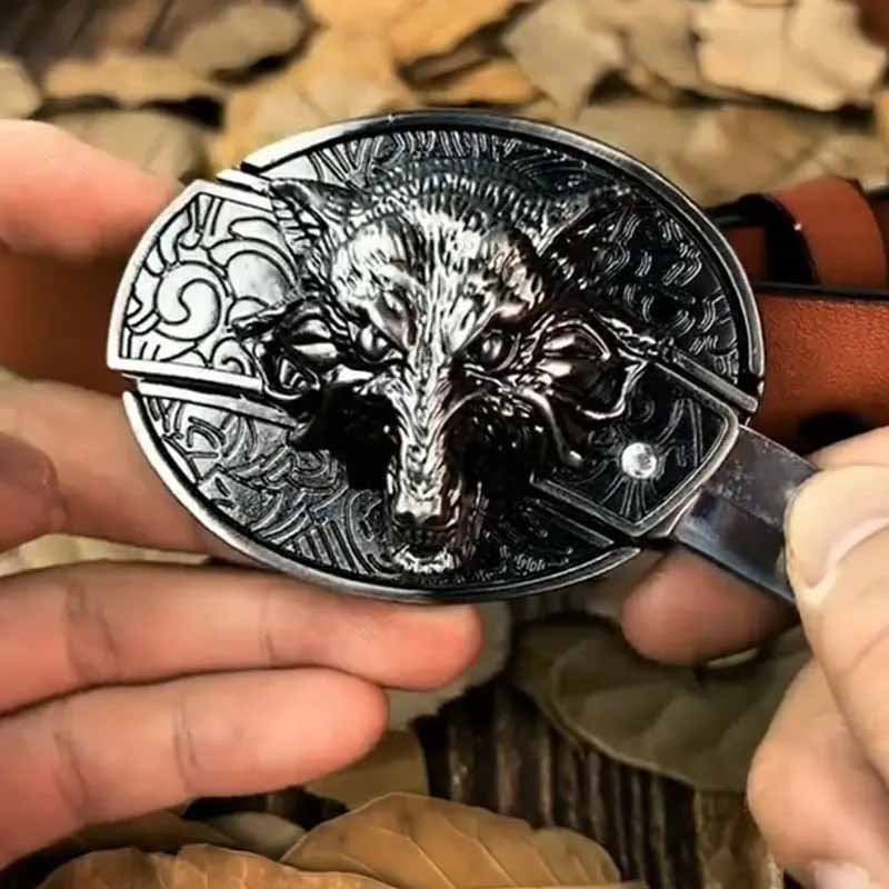 Western Belt Buckle, Oval Metal Cowboy Buckle with Decorative Vintage Design-Ridorn