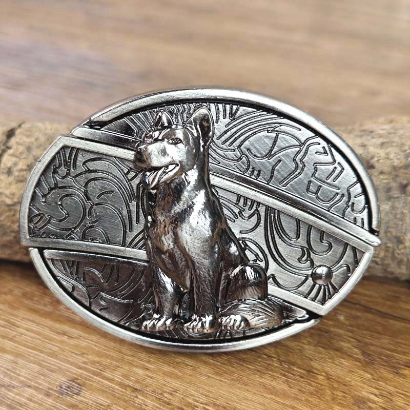 Western Belt Buckle, Oval Metal Cowboy Buckle with Decorative Vintage Design-Ridorn