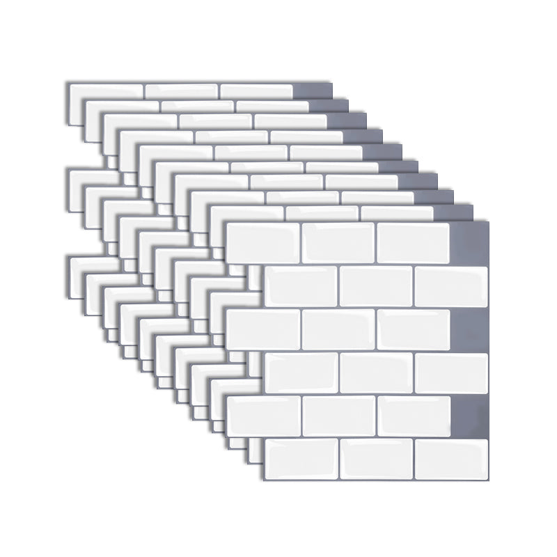White Subway Tile Peel and Stick Backsplash, Self-Adhesive PVC Wall Tiles for Kitchen & Bathroom-Ridorn