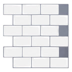 White Subway Tile Peel and Stick Backsplash, Self-Adhesive PVC Wall Tiles for Kitchen & Bathroom-Ridorn