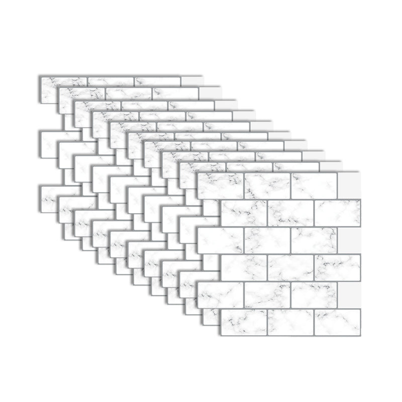 White Subway Tile Peel and Stick Backsplash, Self-Adhesive PVC Wall Tiles for Kitchen & Bathroom-Ridorn