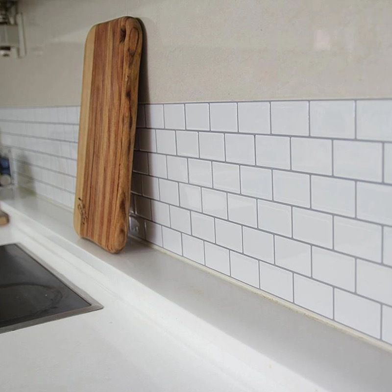 White Subway Tile Peel and Stick Backsplash, Self-Adhesive PVC Wall Tiles for Kitchen & Bathroom-Ridorn