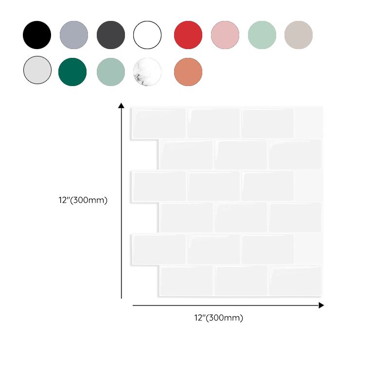 White Subway Tile Peel and Stick Backsplash, Self-Adhesive PVC Wall Tiles for Kitchen & Bathroom-Ridorn