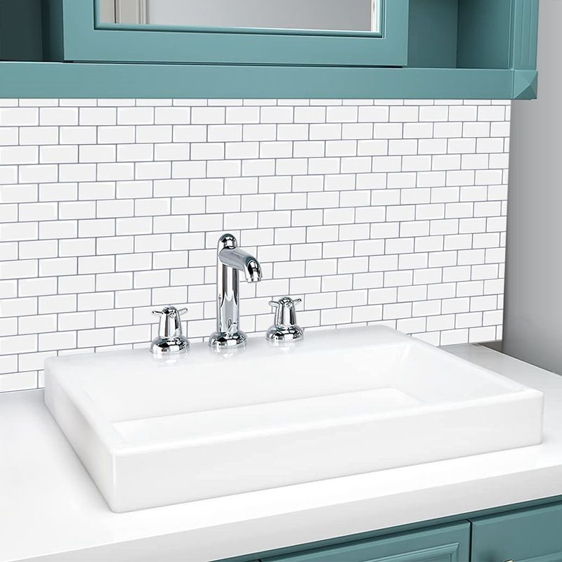 White Subway Tile Peel and Stick Backsplash, Self-Adhesive PVC Wall Tiles for Kitchen & Bathroom-Ridorn