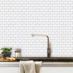 White Subway Tile Peel and Stick Backsplash, Self-Adhesive PVC Wall Tiles for Kitchen & Bathroom-Ridorn