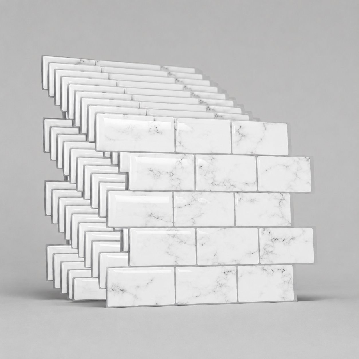 White Subway Tile Peel and Stick Backsplash, Self-Adhesive PVC Wall Tiles for Kitchen & Bathroom