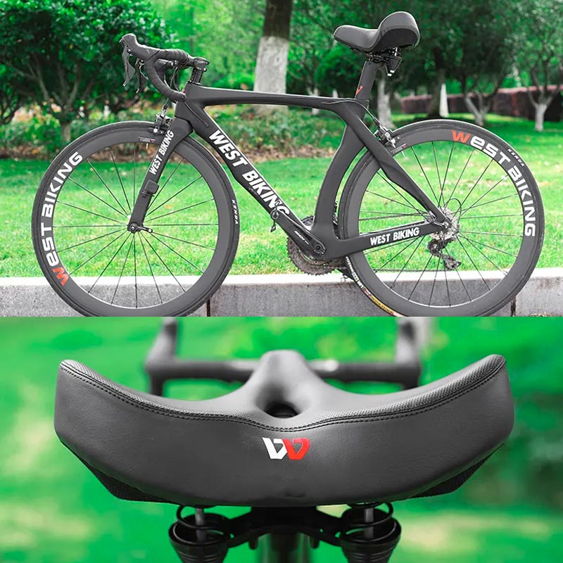 Wide Bike Saddle, Ergonomic Breathable Comfort Bicycle Seat for City & Touring Bikes-Ridorn