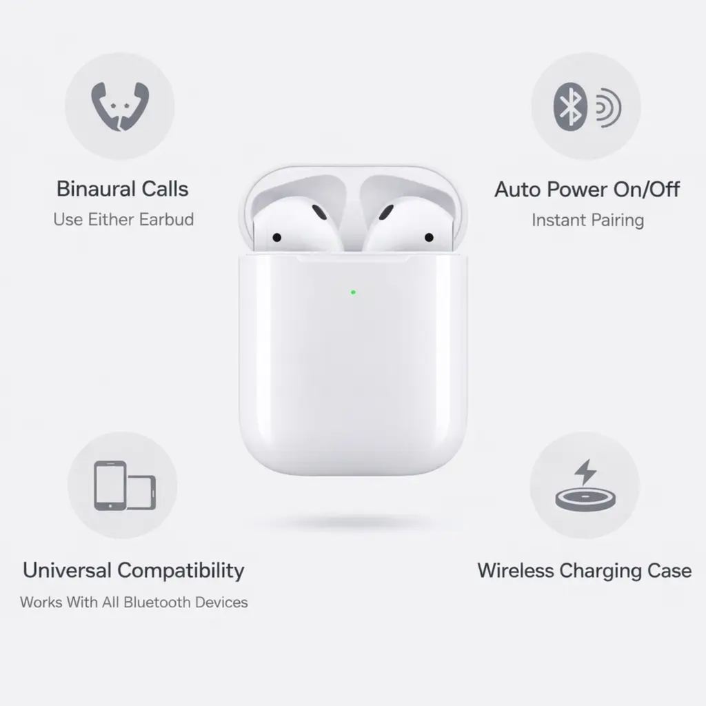 Wireless Bluetooth Earbuds with Charging Case, 5.3 Waterproof Earphones with Microphone-Ridorn