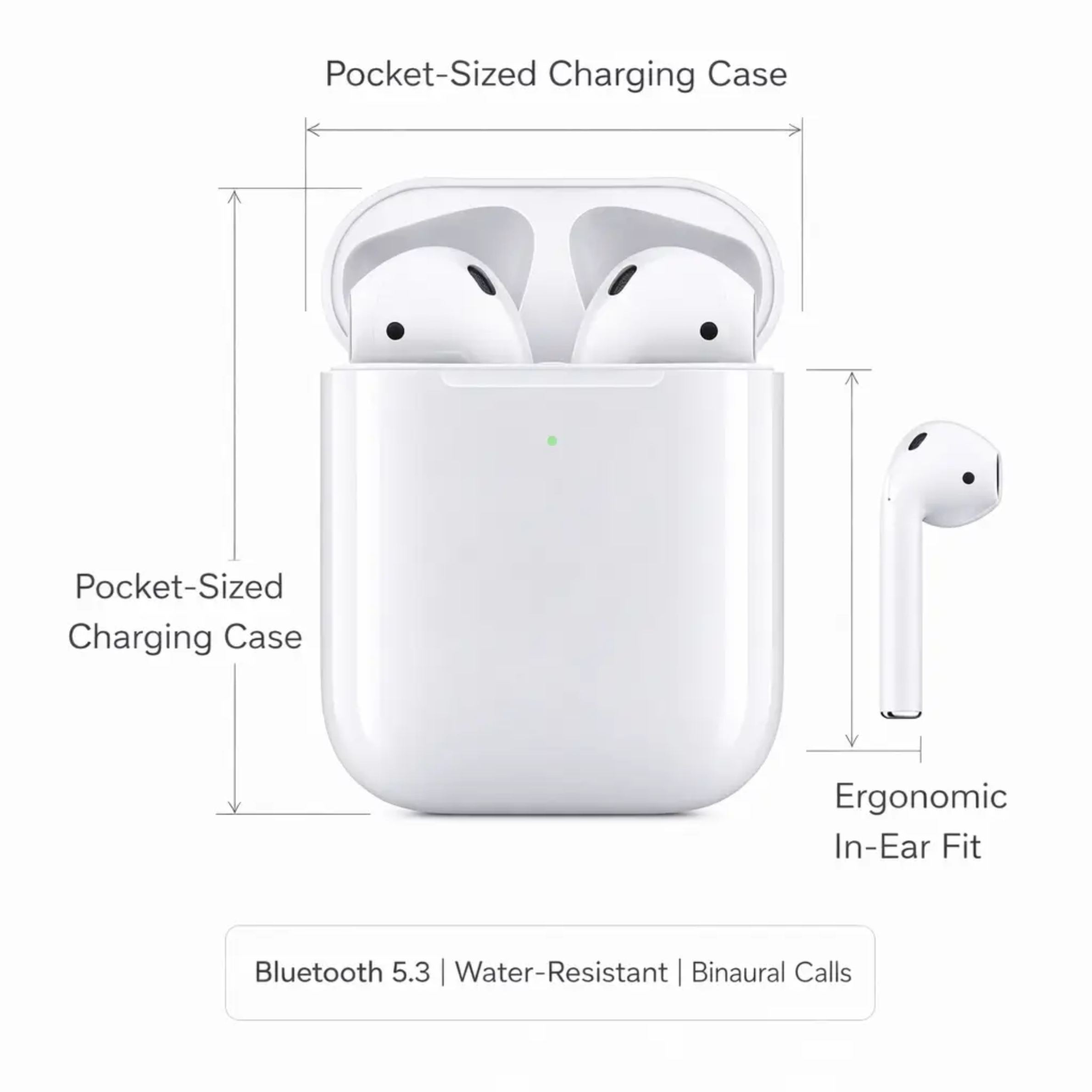 Wireless Bluetooth Earbuds with Charging Case, 5.3 Waterproof Earphones with Microphone-Ridorn
