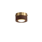 Wooden Flush Mount Ceiling Light, Compact Cylinder Fixture for Hallway, Bedroom & Entry-Ridorn