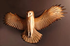 Wooden Owl Wall Decoration, Carved Wall Art Ornament for Living Room-Ridorn