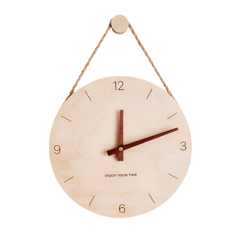 Natural Wood Minimalist Wall Clock with Silent Mechanism | Ridorn