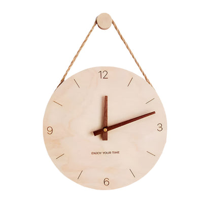 Natural Wood Minimalist Wall Clock with Silent Mechanism | Ridorn