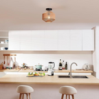 Handwoven Ceiling Lamp | Natural Flush-Mount Lighting | Ridorn